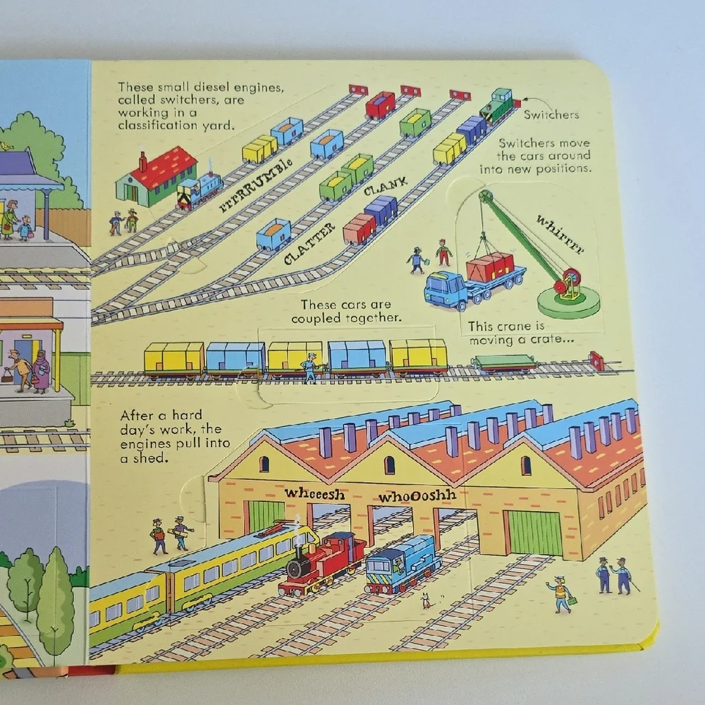 Look Inside Trains Book - Over 50 Flaps To Lift - Hardcover